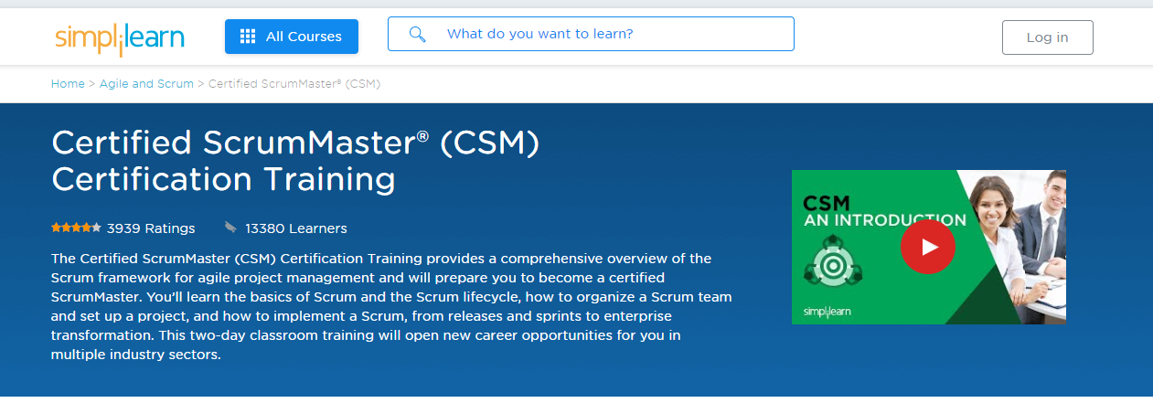 Simplilearn Review - CSM Certification Training Course