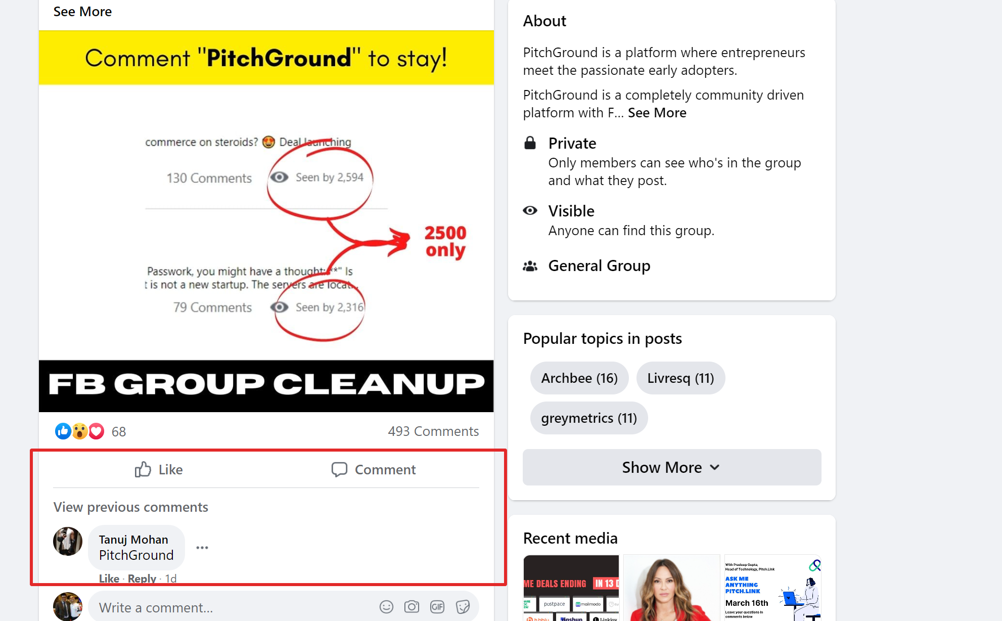 Pitchground facebook community