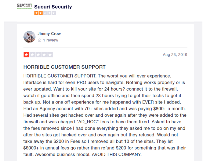 Astra vs Sucuri Comparision Review- Sucuri Customer Support