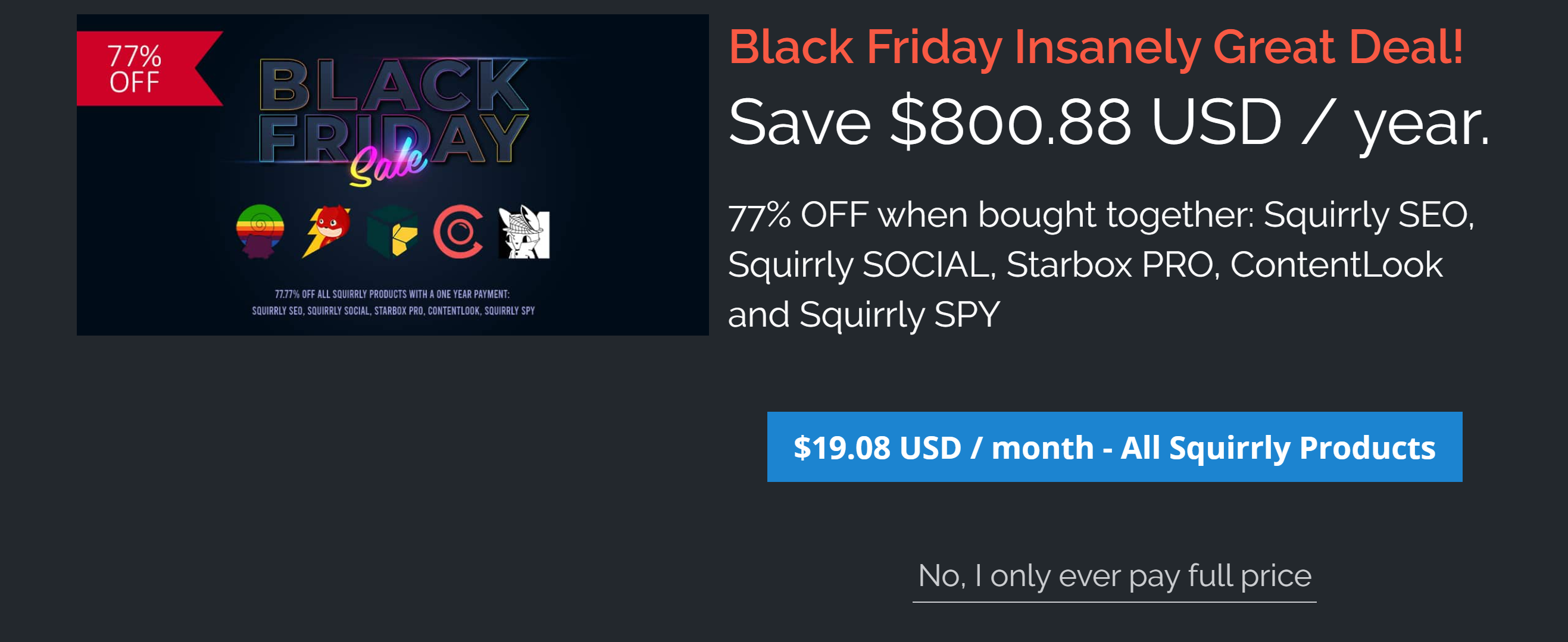 Squirrly Black Friday deals discount