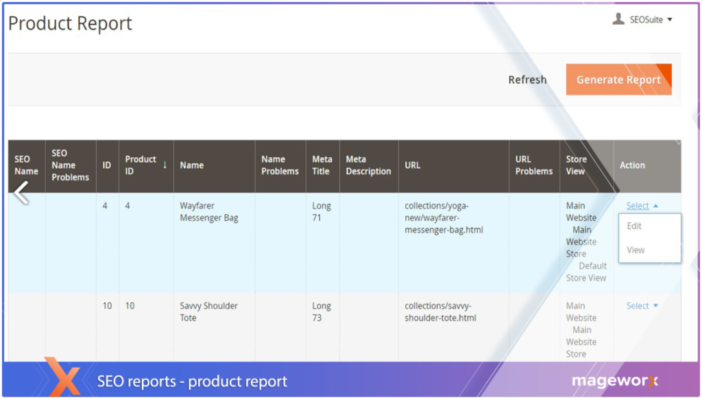 Seo suite product report