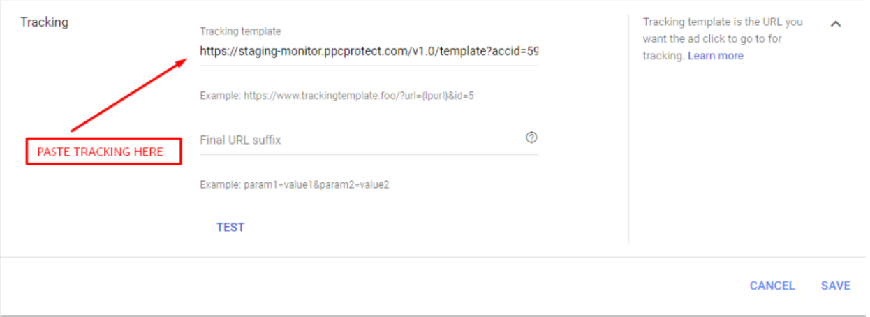 PPC Protect Paste The Tracking