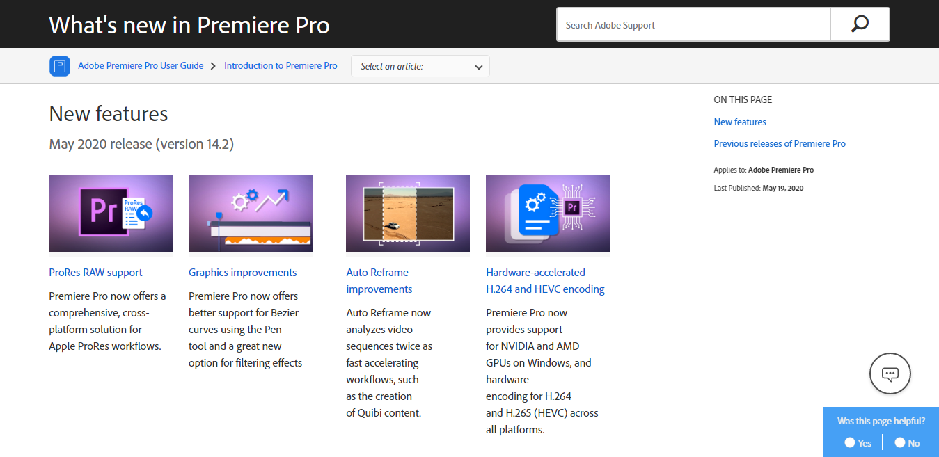 Adobe Premiere Pro Features