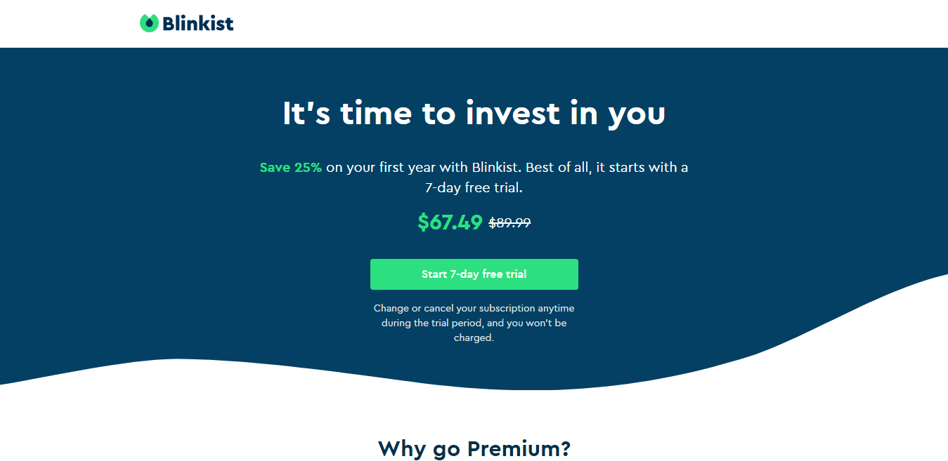 Blinkist Pricing