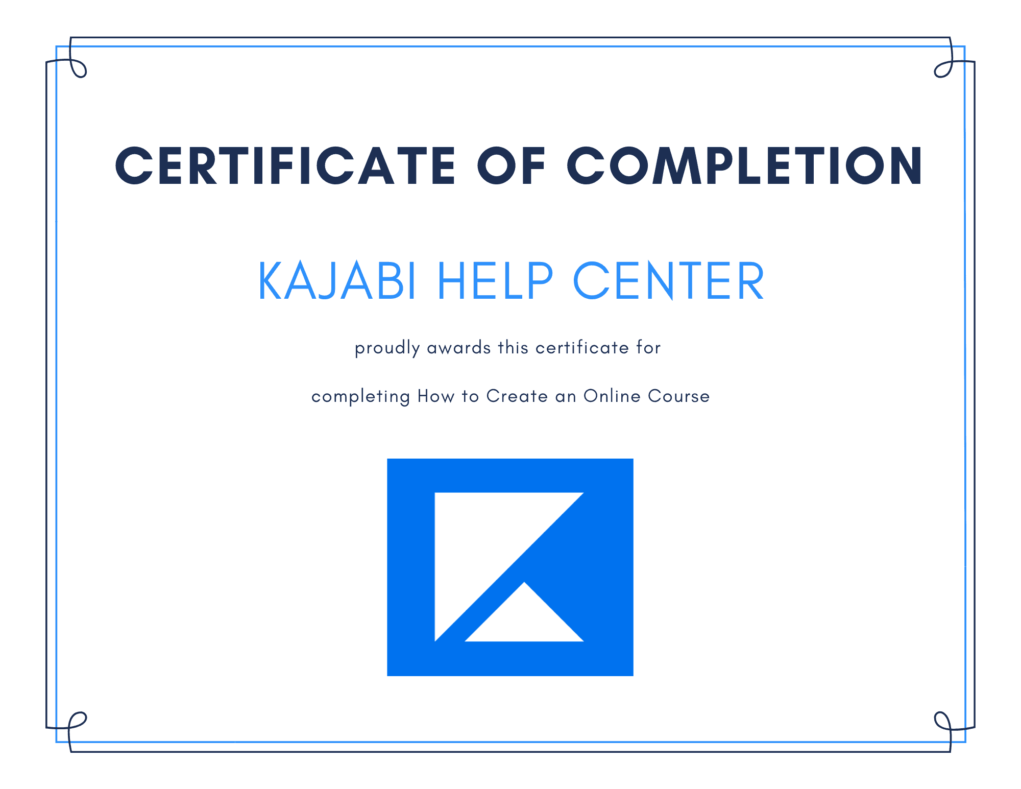 Certificate of Completion kajabi