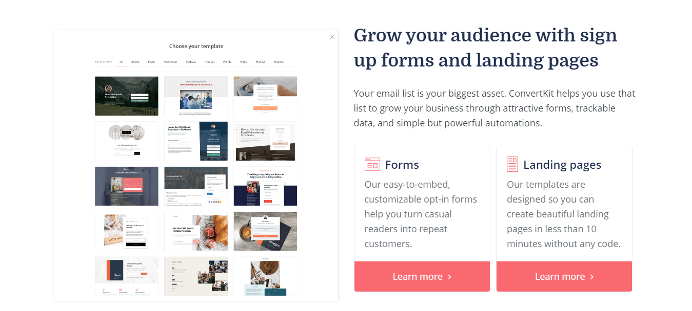 Convertkit Forms and Landing Page