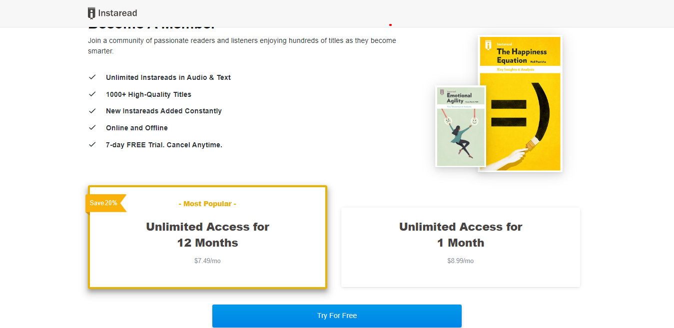 Instaread Pricing