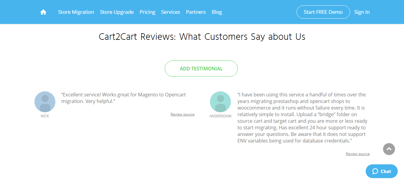Cart2Cart Customer Reviews