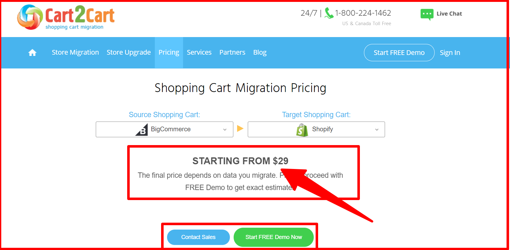 Cart2Cart -Pricing
