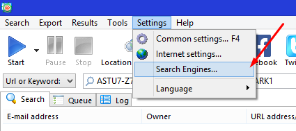 Search Engine setting