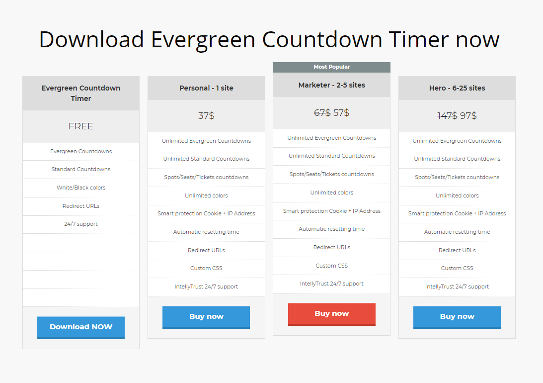  Evergreen Countdown Timer - Pricing