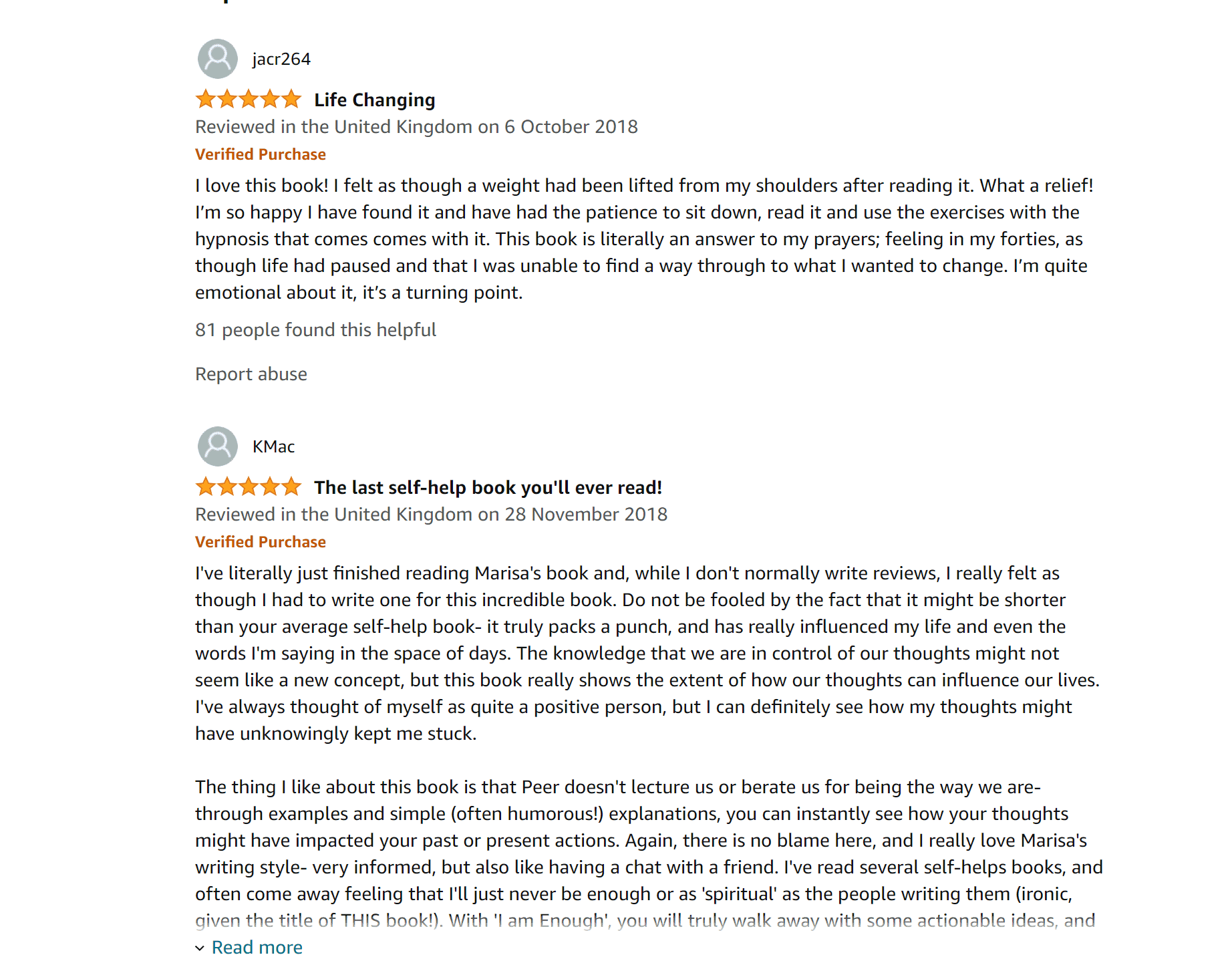 Marisa Peer Amazon Customer Reviews