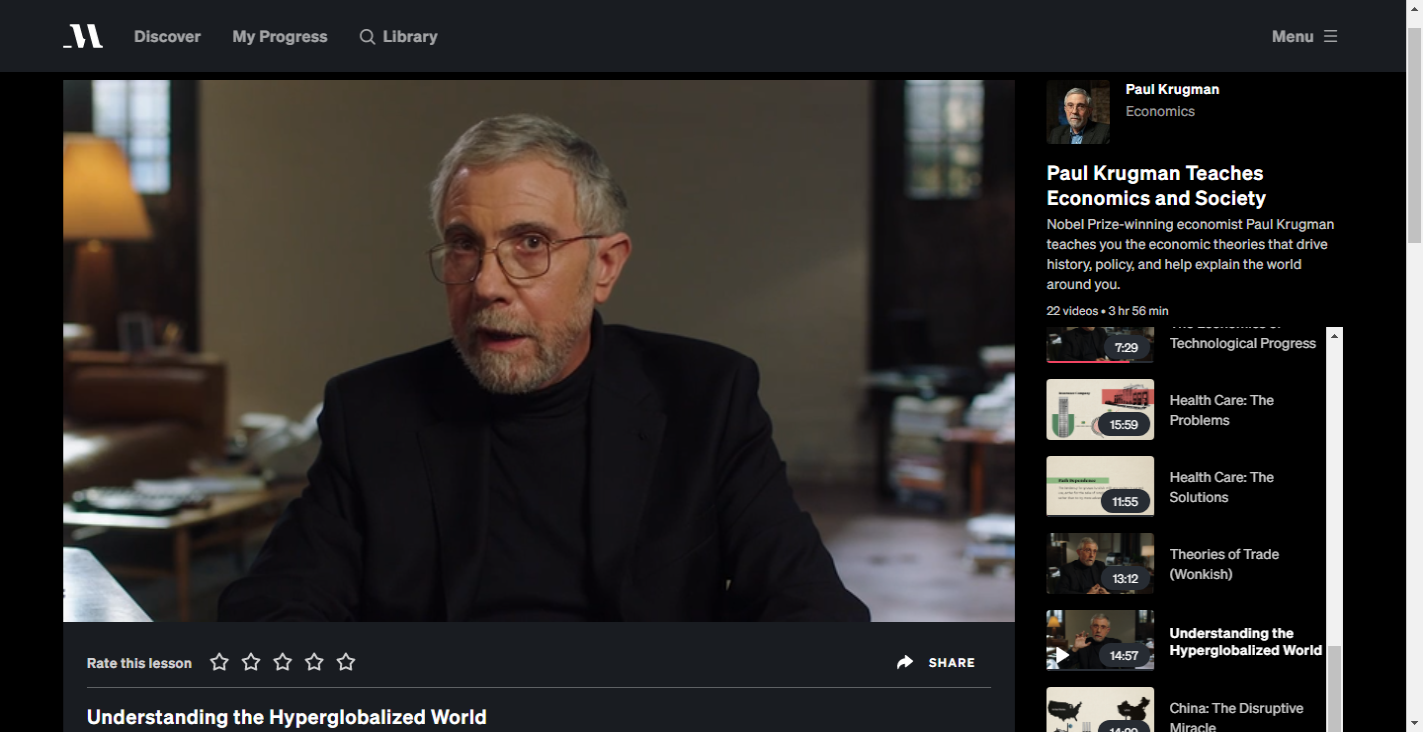 Paul Krugman Economics and Society Masterclass Review - Understanding the Hyperglobalized World