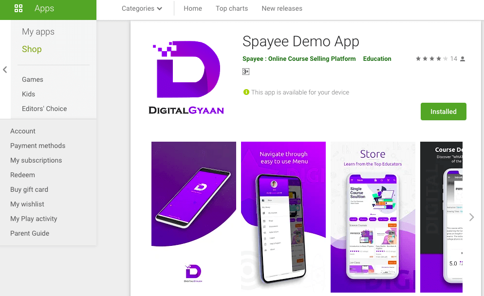 Spayee demo app- Spayee vs Podia review