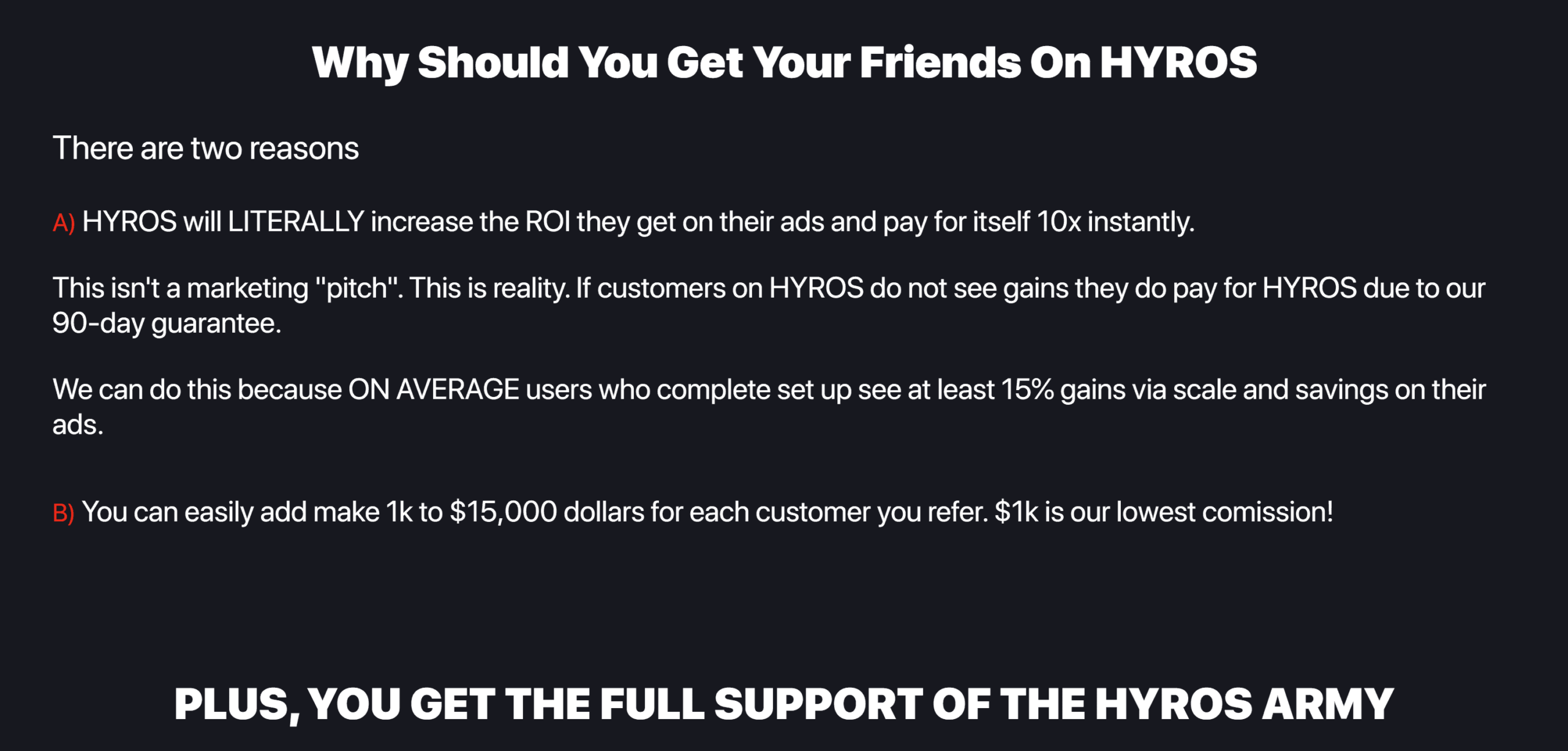 HYROS Affiliate Program review