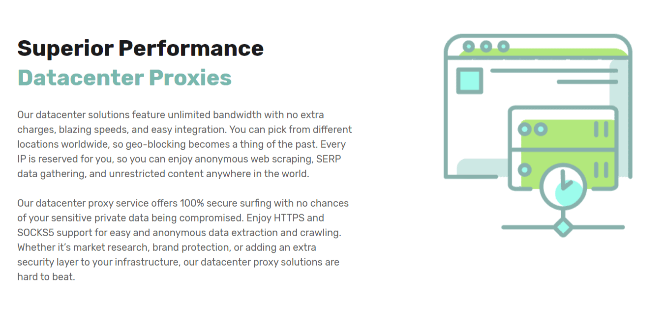 Superior performance datacentre Proxies