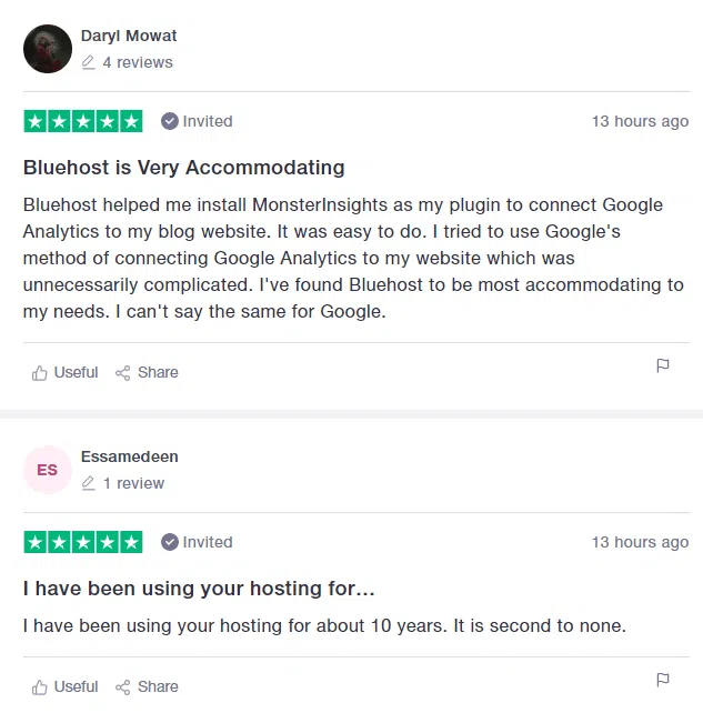 Bluehost Customer Review