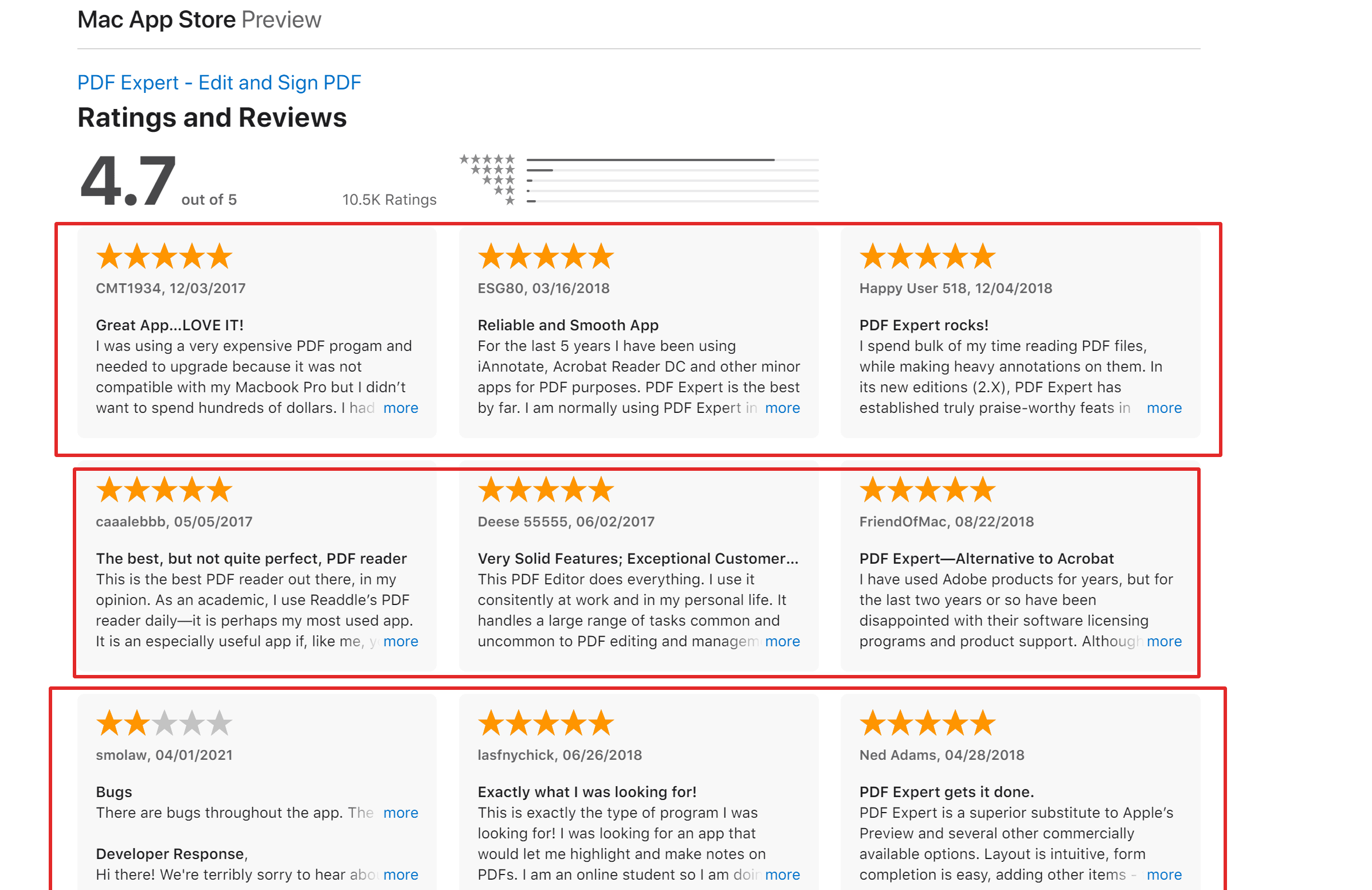 PDF Expert Reviews and ratings