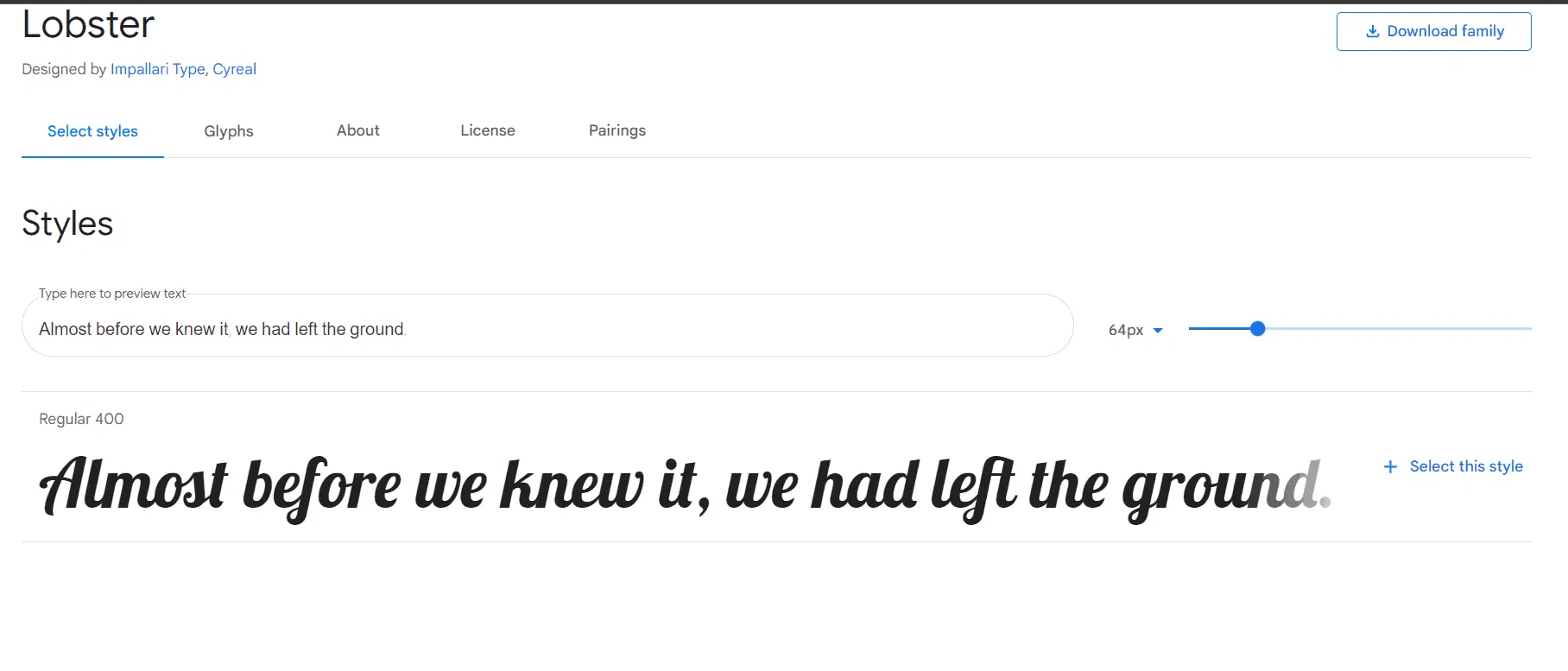 Top Google Fonts For Blogging : Lobster