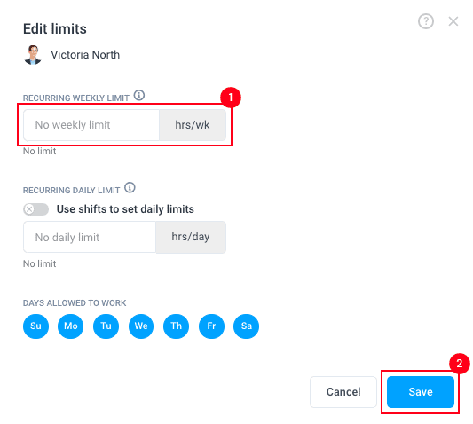 Weekly Work Limit Monitoring