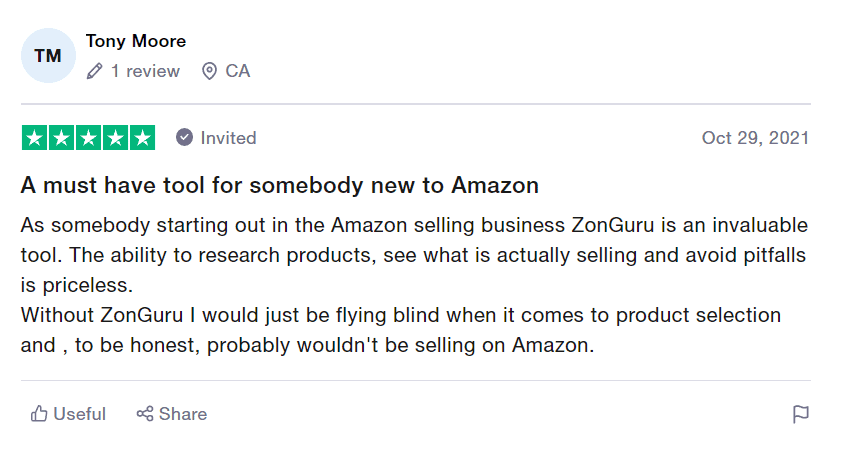 customer review zonguru 