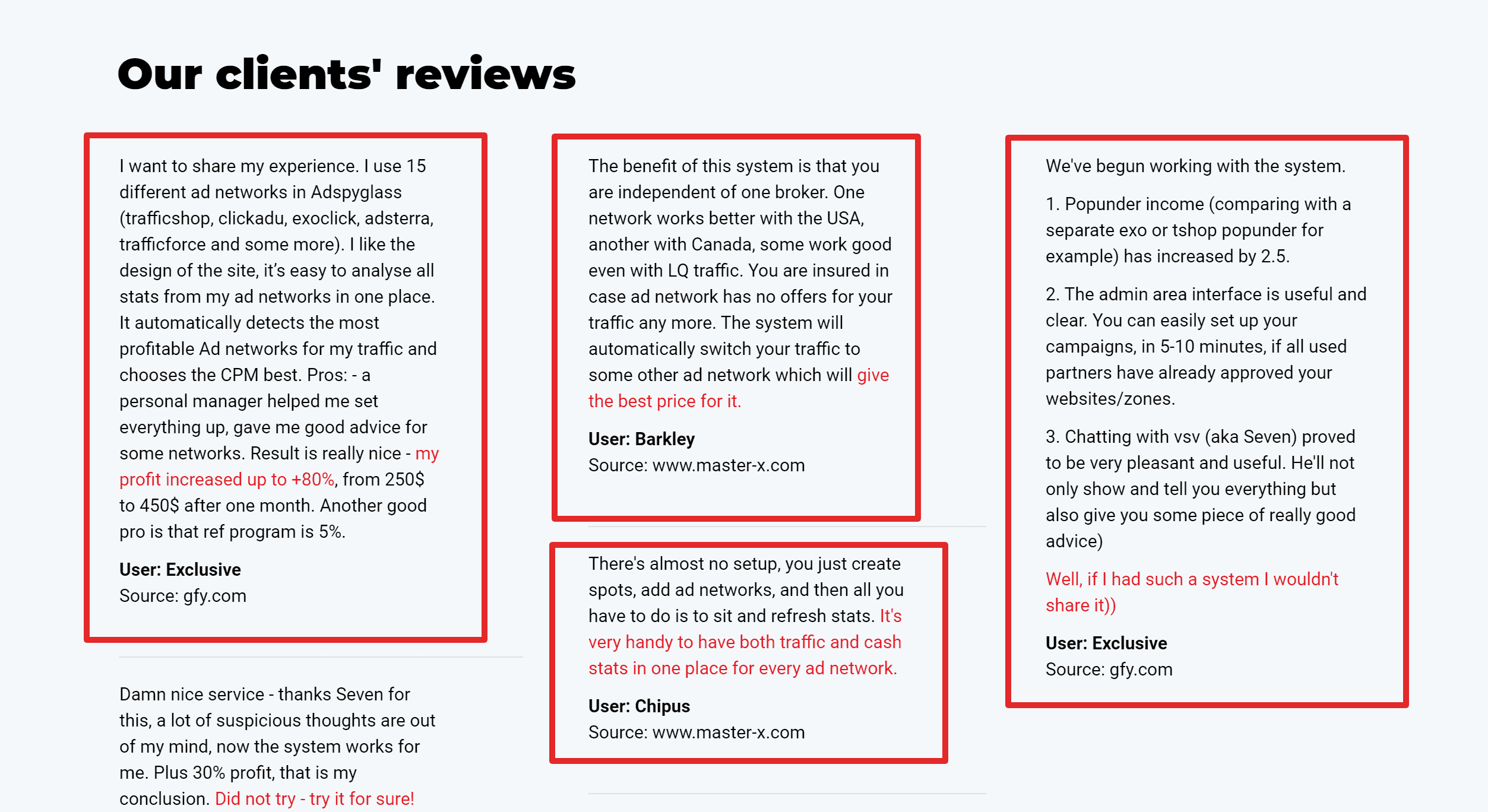 Adspyglass reviews by customers