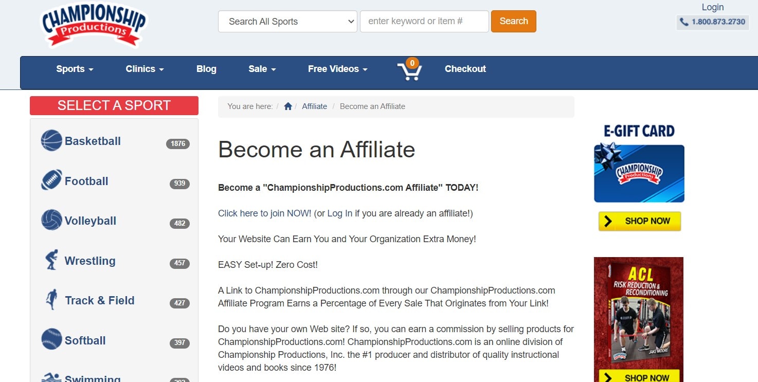 Championship Productions Affiliate Program