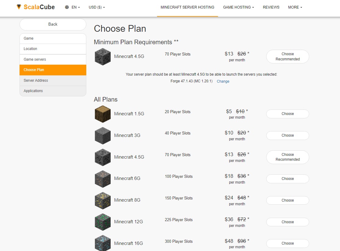 ScalaCube plans