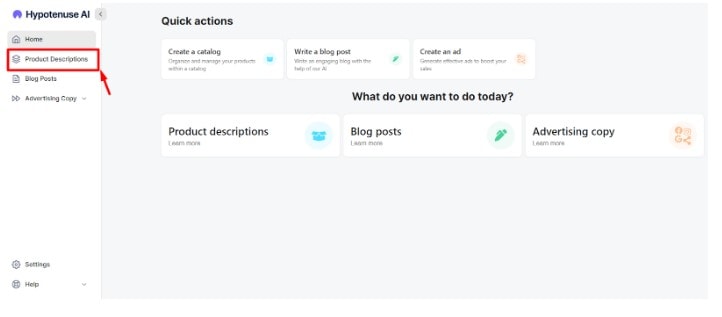 Write Product Description Using Hypotenuse AI step2