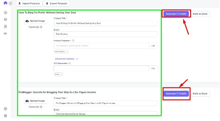 Write Product Description Using Hypotenuse AI step8