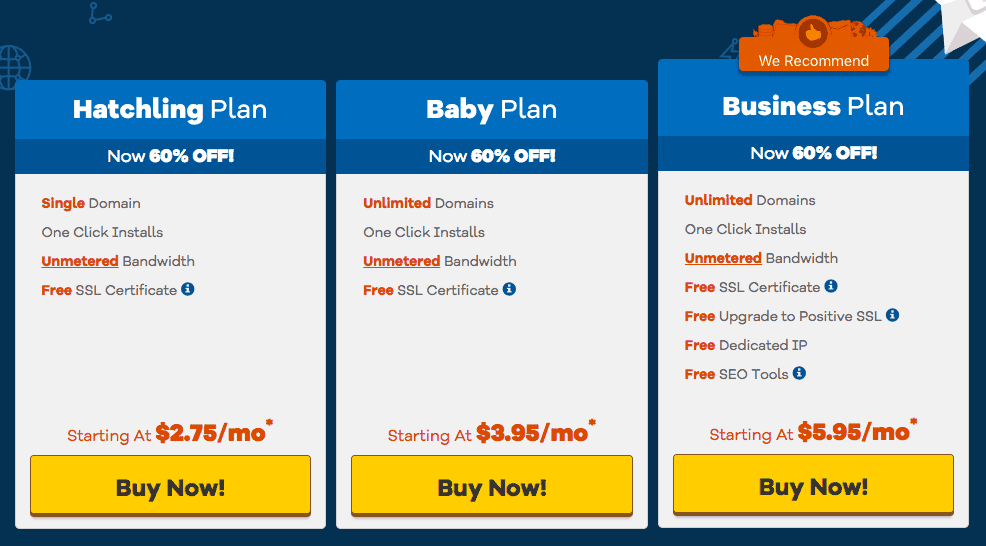 hostgator pricing plan