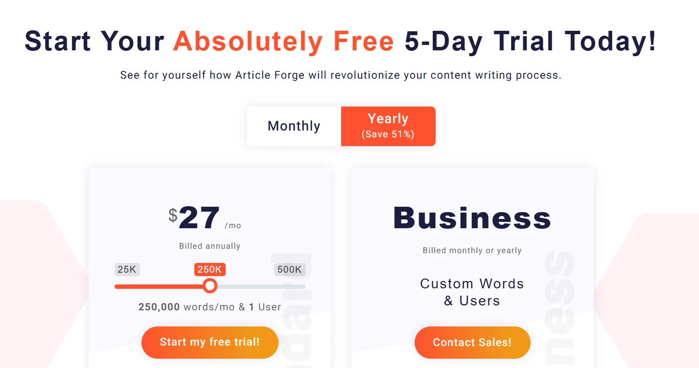 Article Forge Pricing