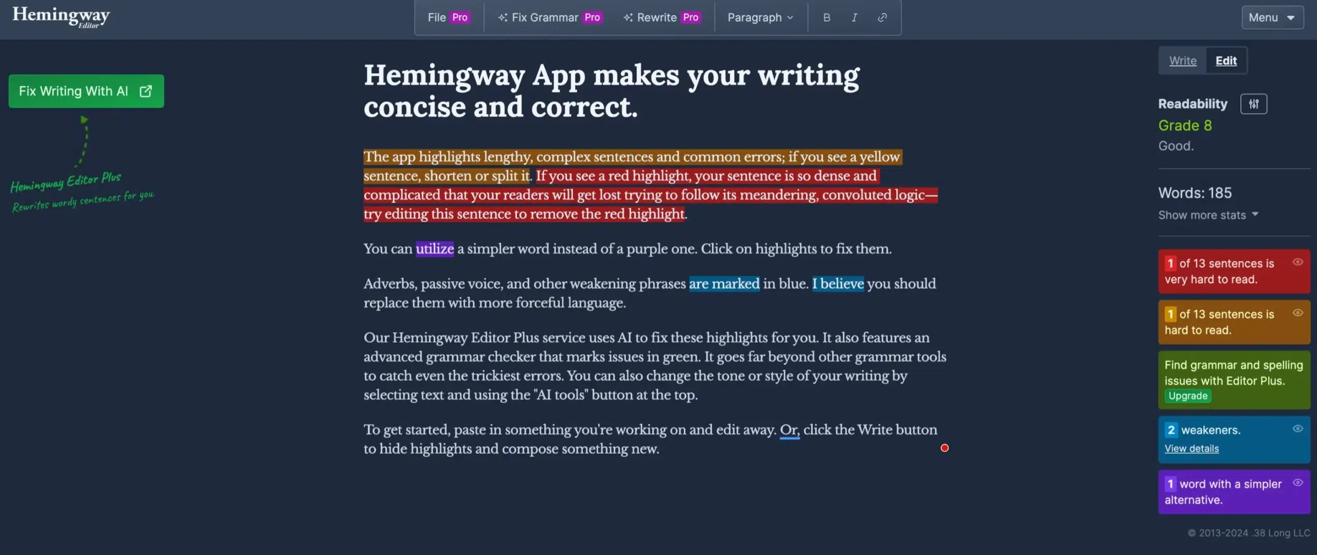 Hemingway Editor: