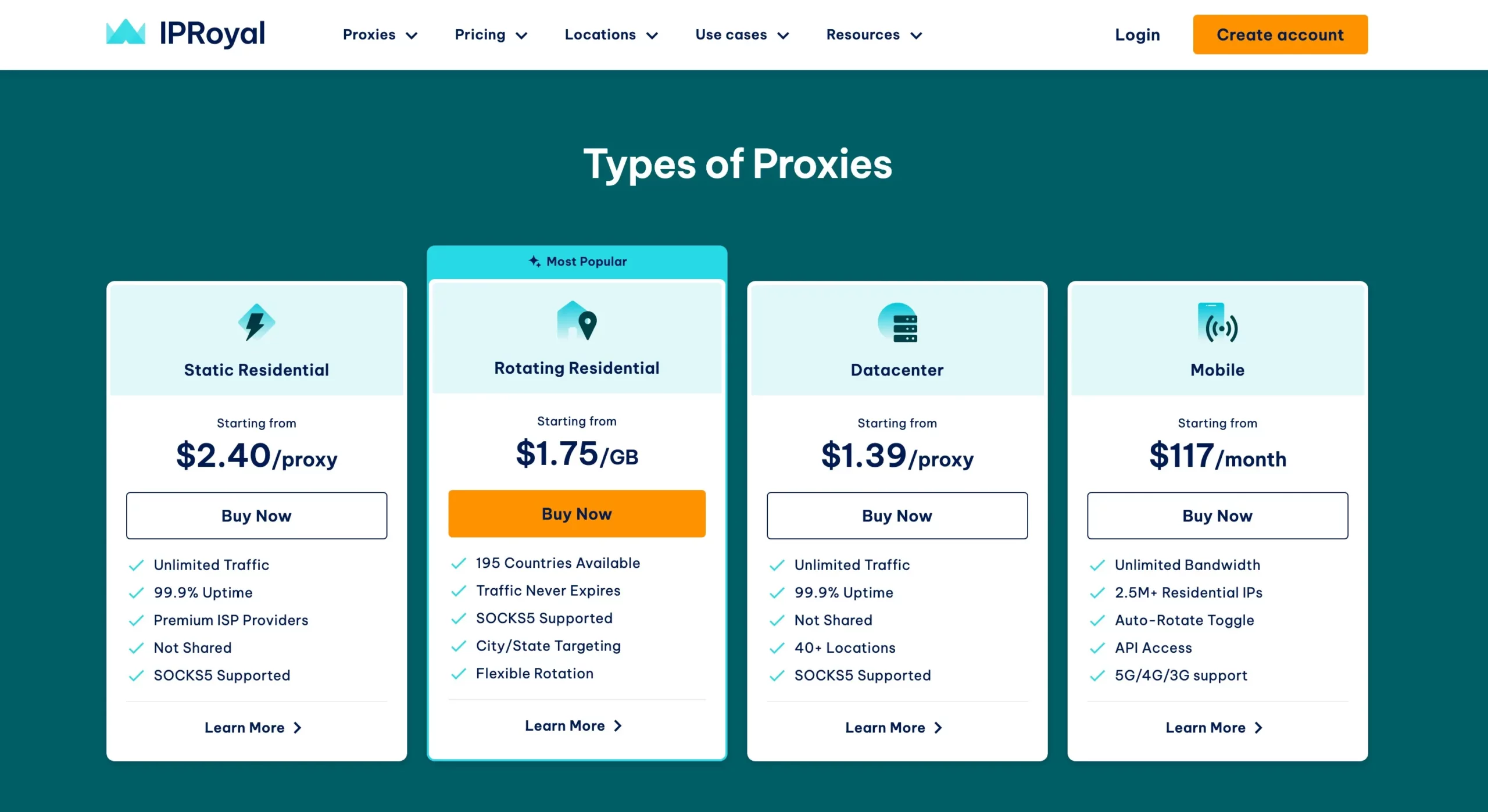 IPRoyal: Types Of Proxies and Pricing