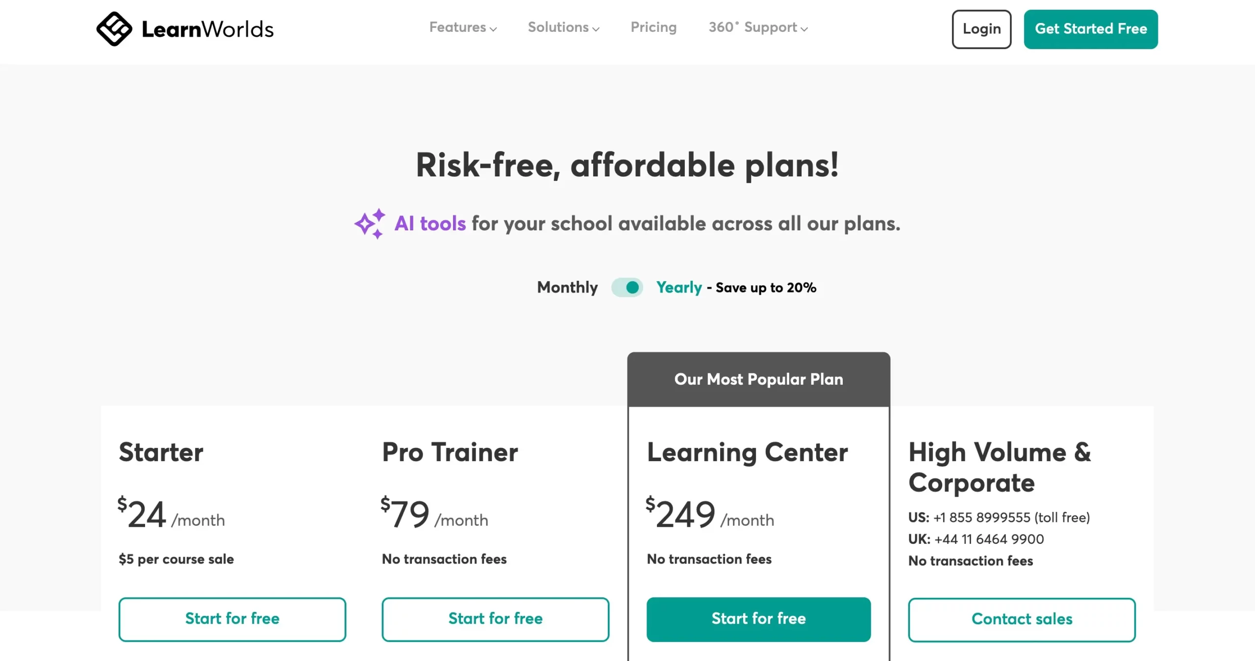 LearnWorlds Pricing