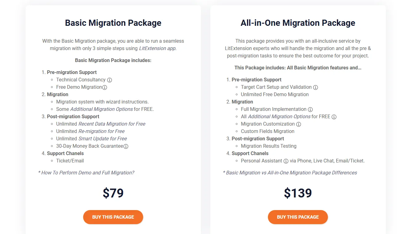 LitExtension Recent Migration Review - Pricing