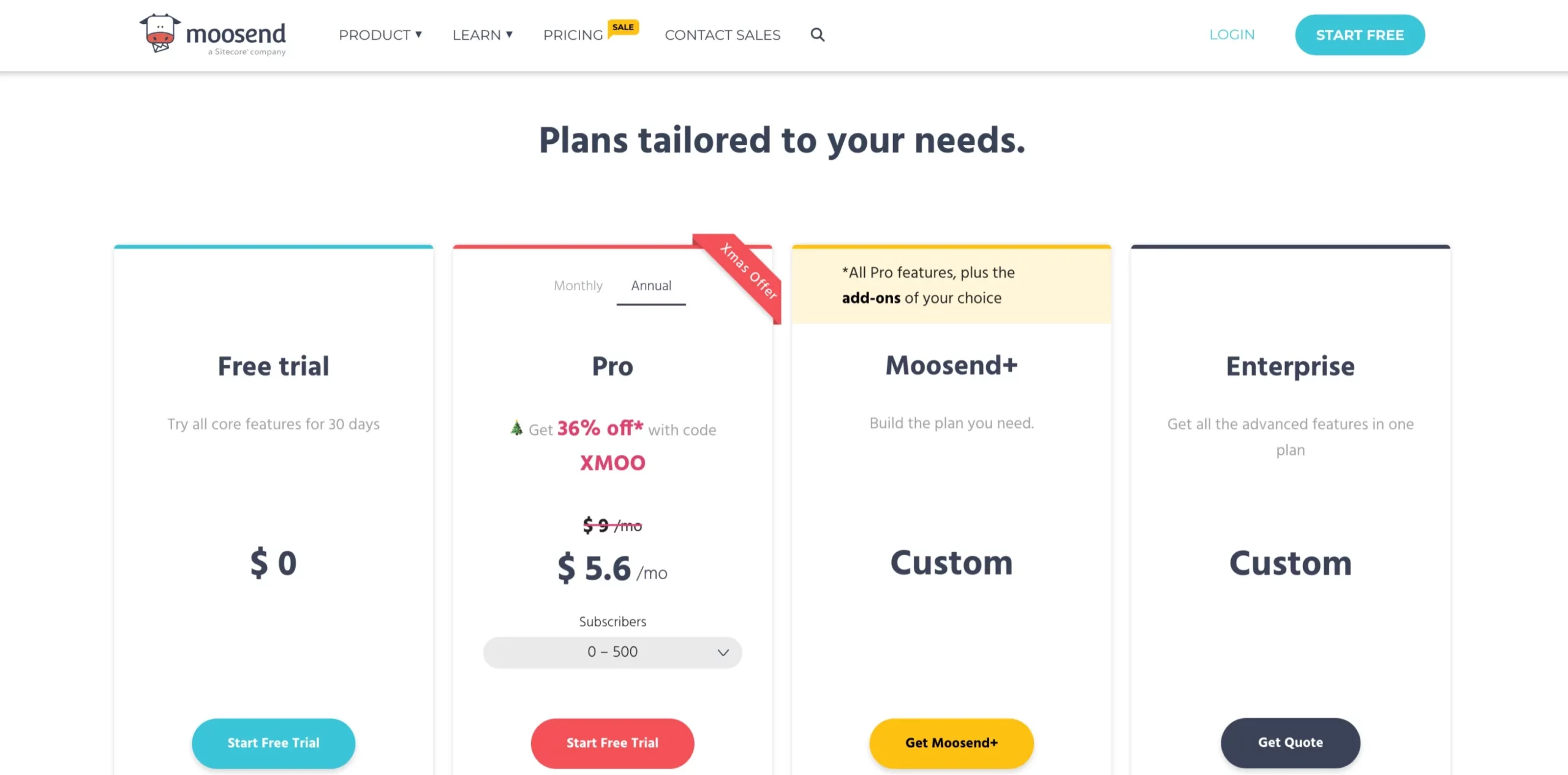 Moosend Pricing Plans