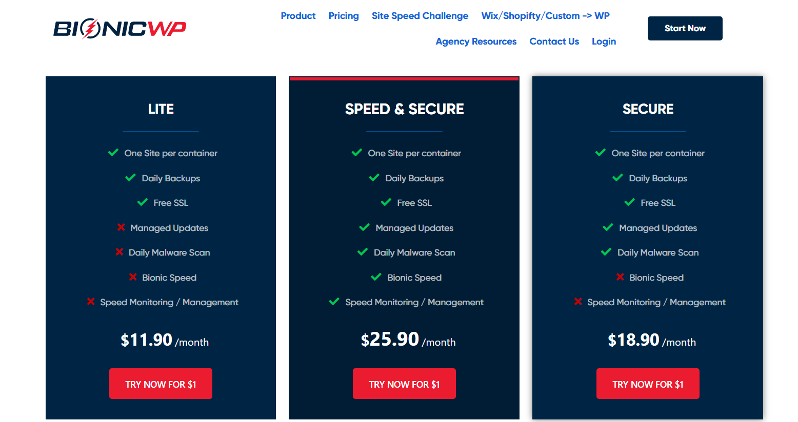 Pricing of BionicWP Hosting Solution