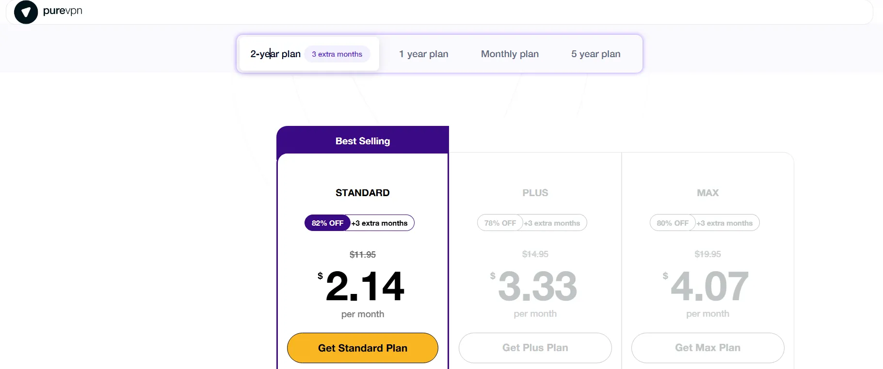 PureVPN 2-year Pricing Plans