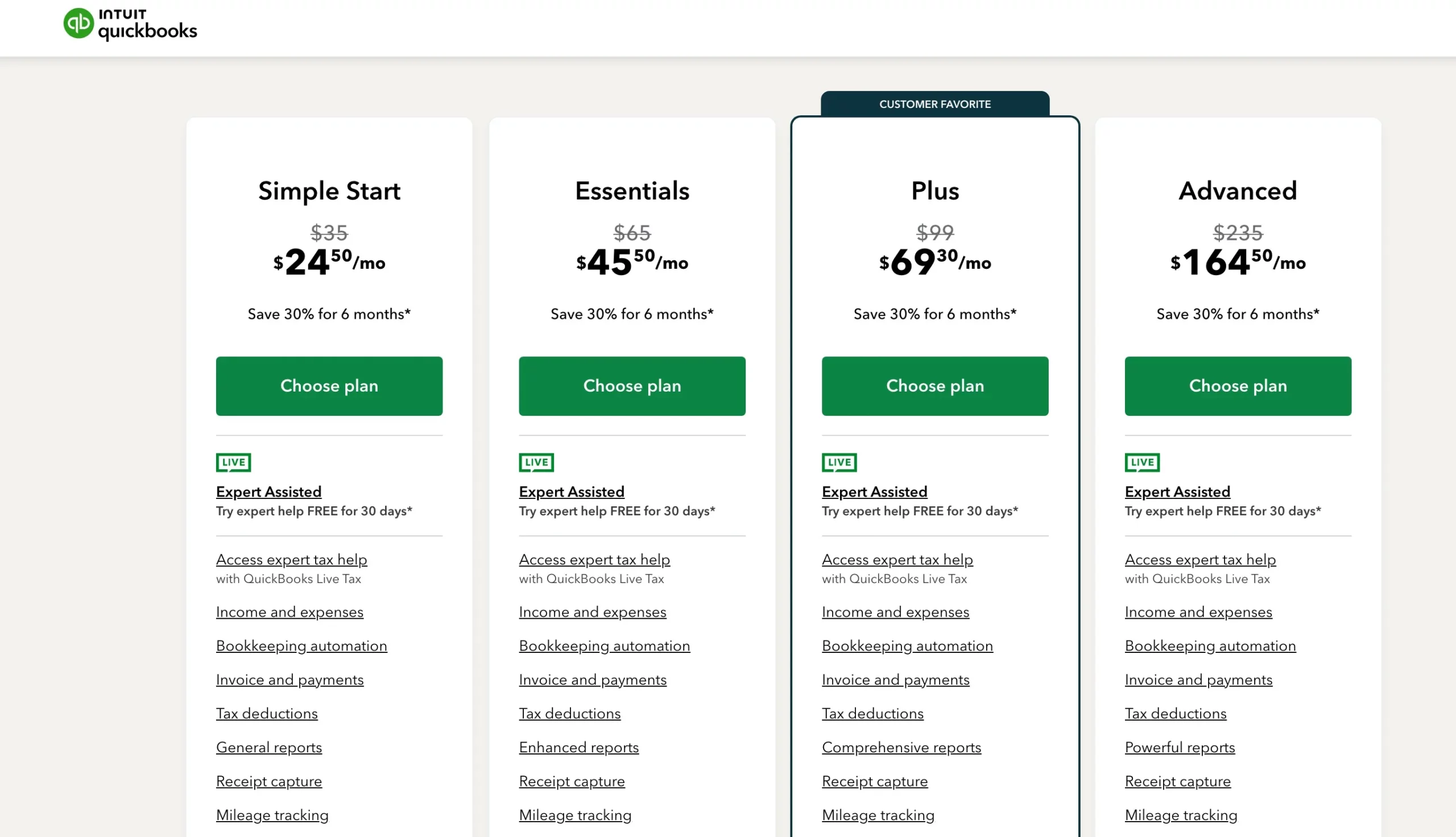 QuickBooks Pricing Options