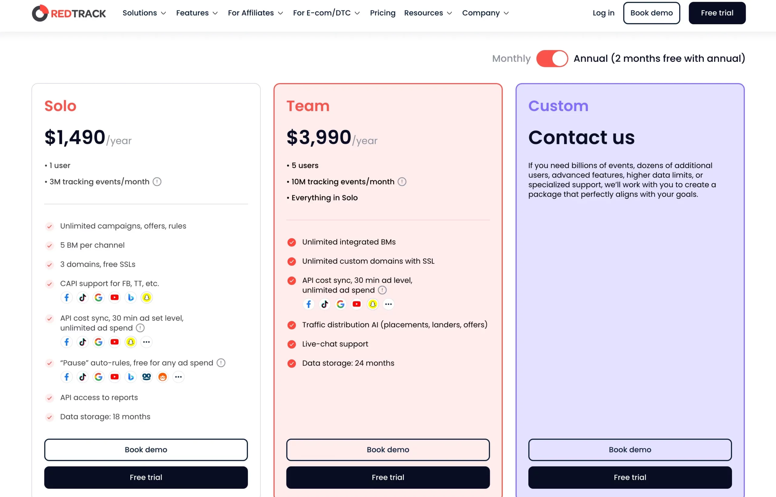 RedTrack - Pricing