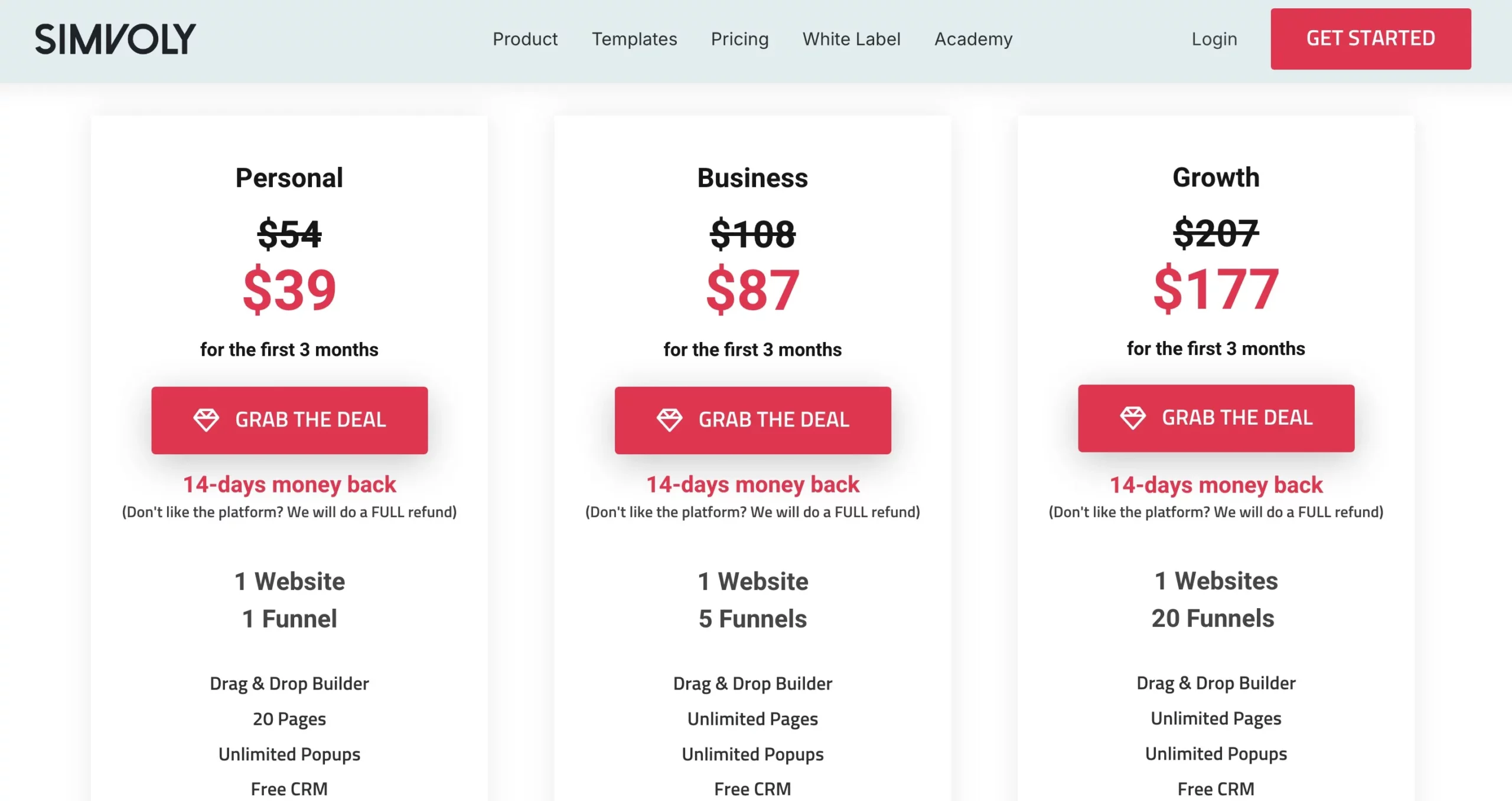 Simvoly Pricing Options: