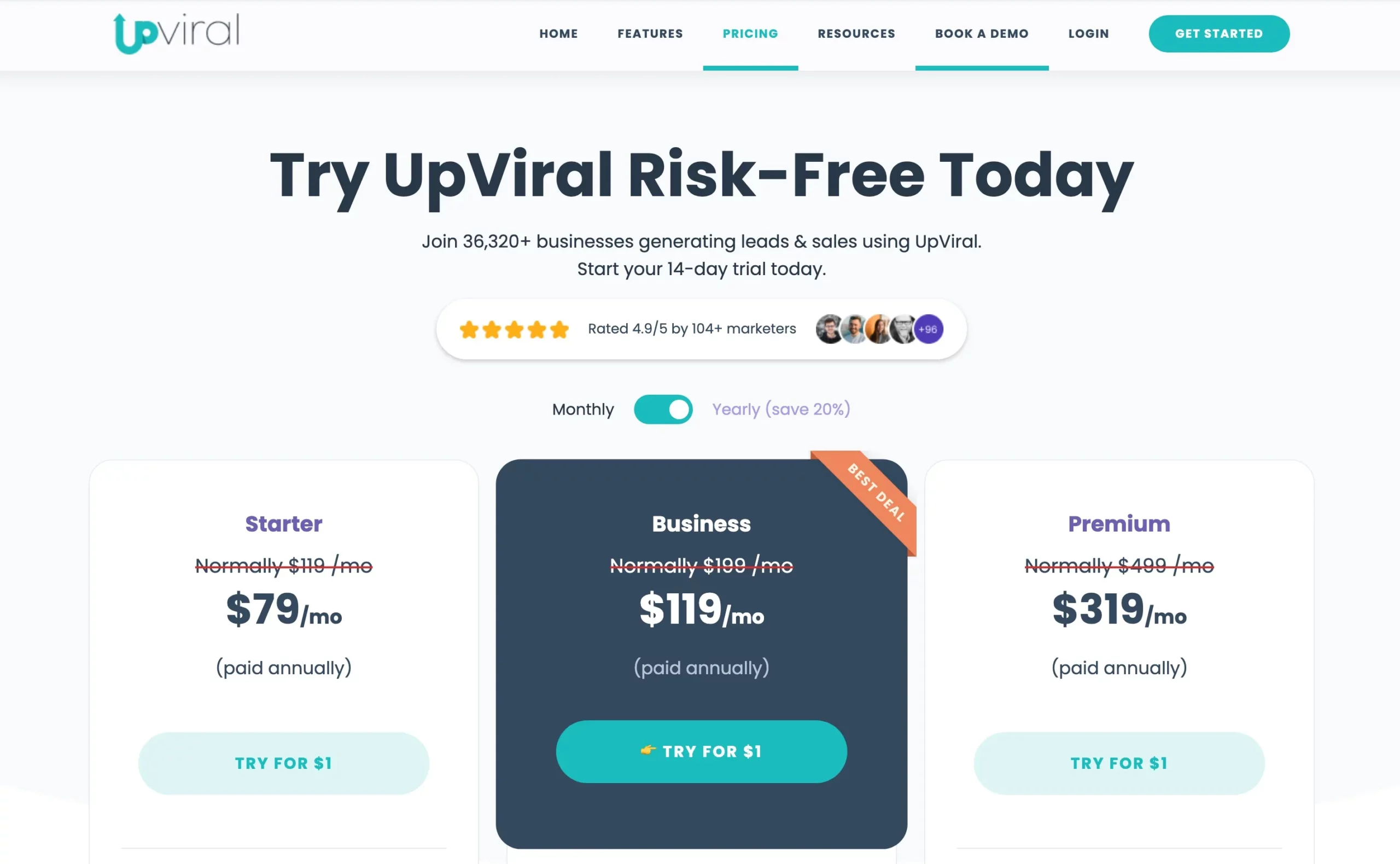 Upviral Review: Pricing 