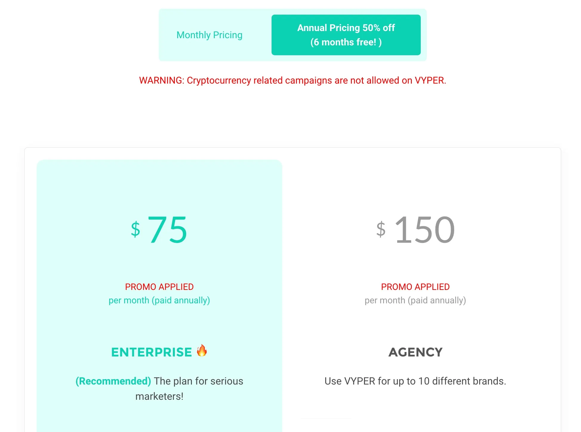 Vyper.io Review Pricing