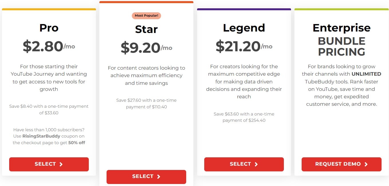 tubebuddy new pricing