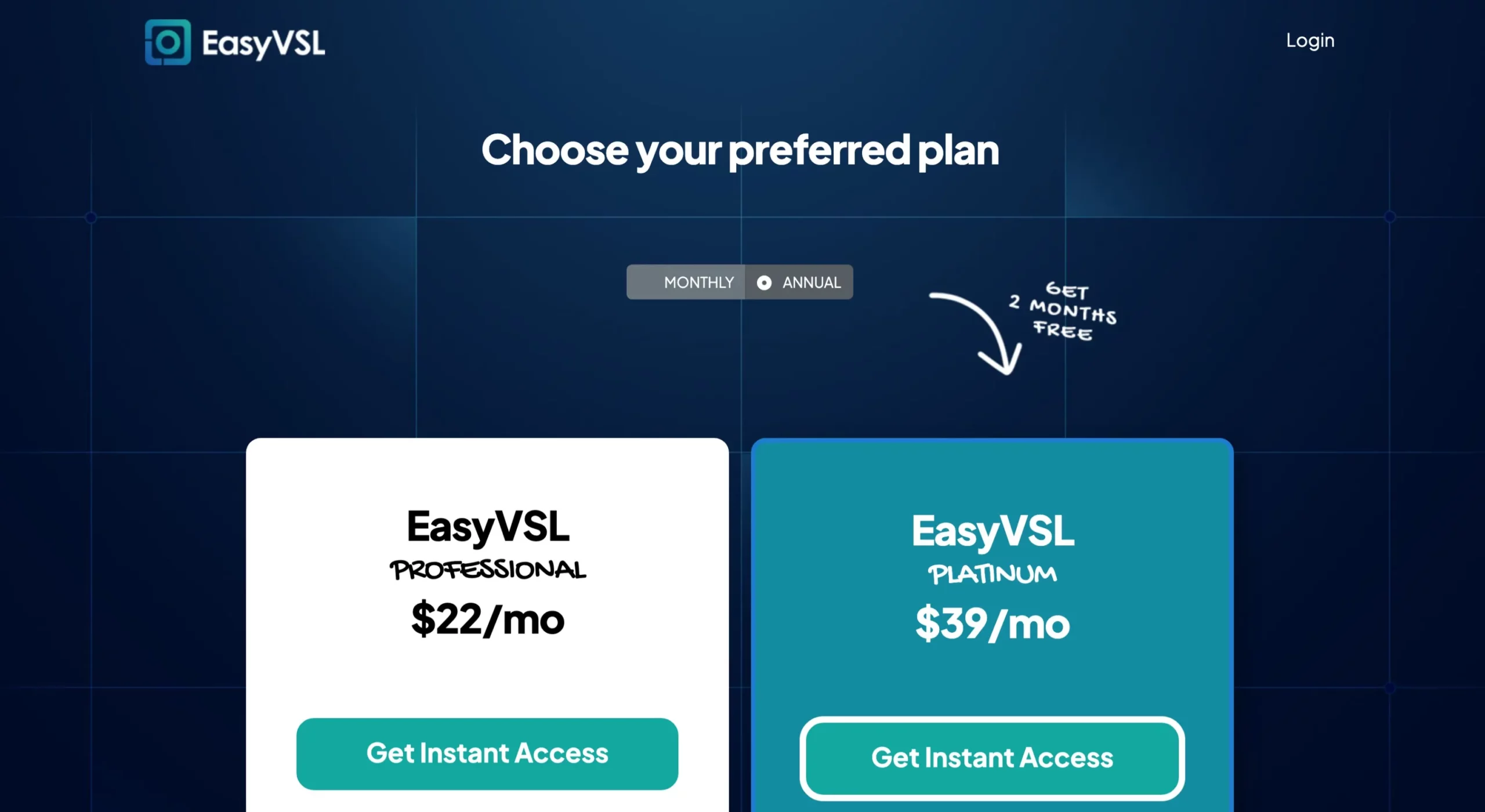 EasyVSL: Price Plans