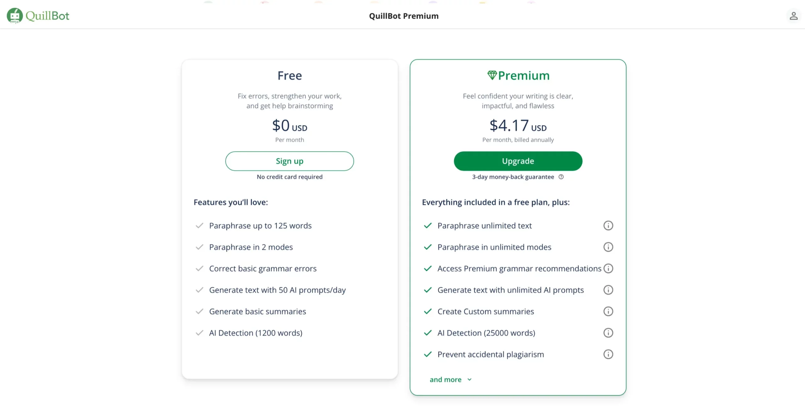 Quillbot Pricing Options