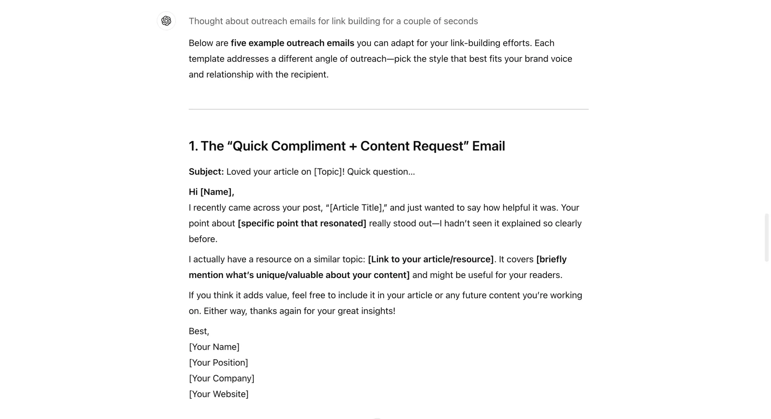 Creating Outreach Emails for Link Building