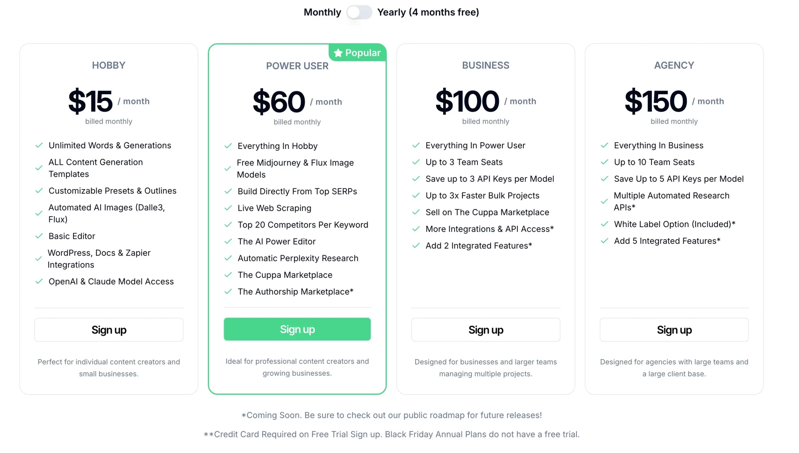 Cuppa.sh Pricing Options