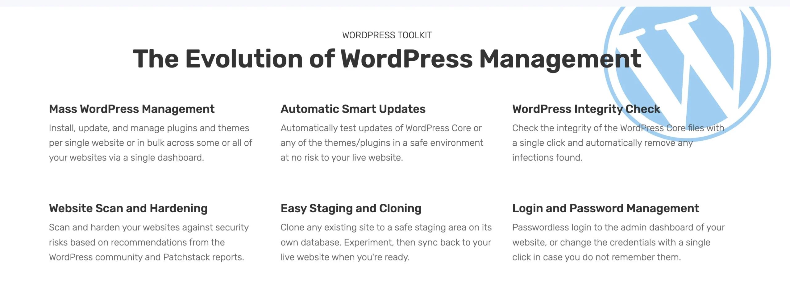 FastComet WordPress Toolkit Features